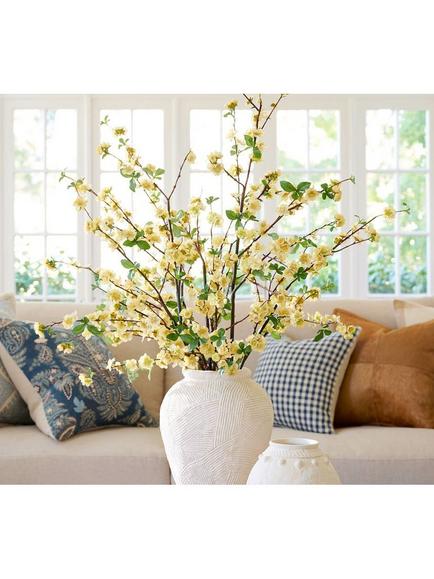 Pottery Barn Quince Branch, H124cm - view 2, Yellow