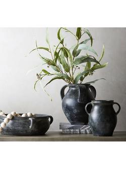 Pottery Barn Joshua Earthenware Vase, H36cm - view 2, Black