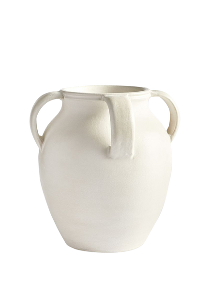 Pottery Barn Joshua Earthenware Vase, H36cm, White