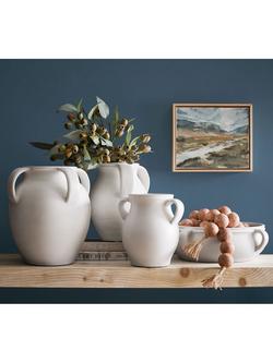 Pottery Barn Joshua Earthenware Vase, H36cm - view 2, White