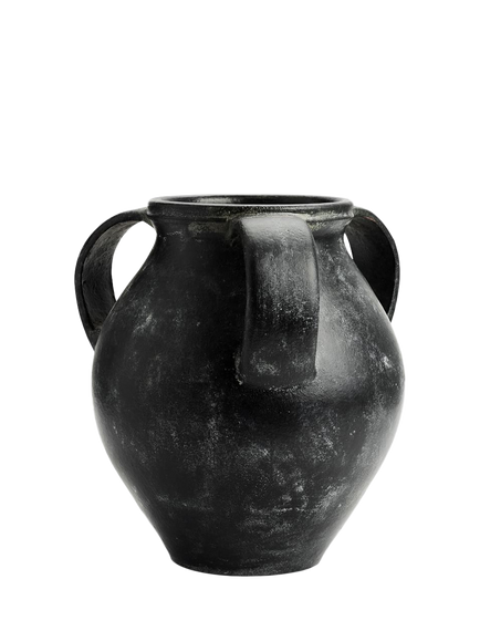 Pottery Barn Joshua Earthenware Vase, H30cm, Black, Black