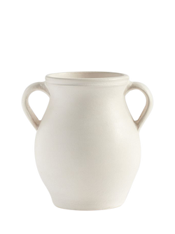 Pottery Barn Joshua Earthenware Vase, H25cm, White, White