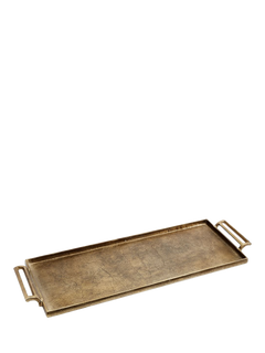 Pottery Barn Rustic Large Rectangular Tray, Gold