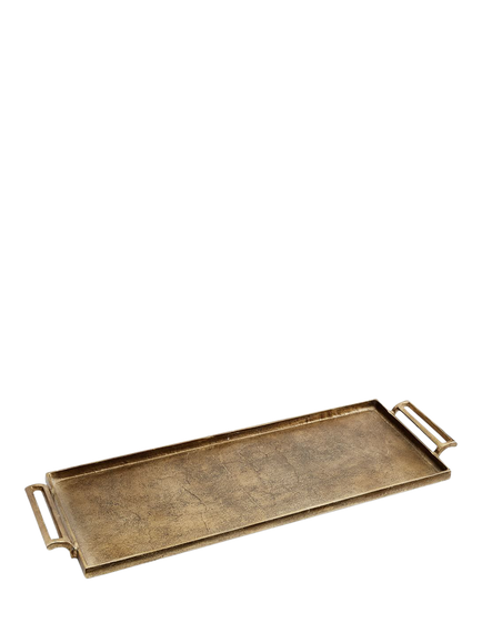 Pottery Barn Rustic Small Rectangular Tray, Gold, Gold