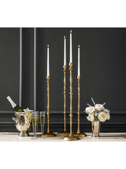 Pottery Barn Normandie Pillar Candle Holder - view 2, Brass