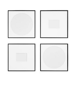 Pottery Barn Square Wood Photo Frame & Mount Set, Black, Black