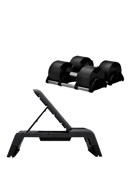 MAGIC AI Dumbbells and Bench Bundle, Black