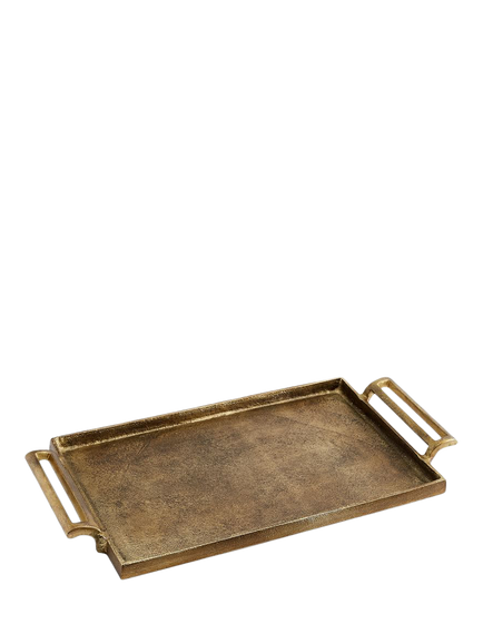 Pottery Barn Rustic Small Rectangular Tray, Gold, Gold