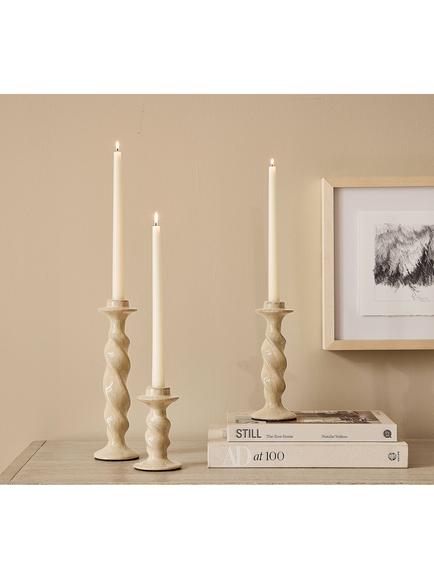 Pottery Barn Arnella Candle Holder, Natural, Large - view 2, Natural