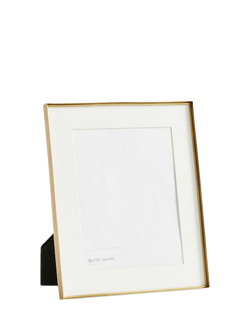 Pottery Barn Stowe Metal Photo Frame & Mount, Brass, Brass
