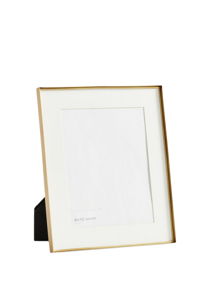 Pottery Barn Stowe Metal Photo Frame & Mount, Brass, Brass