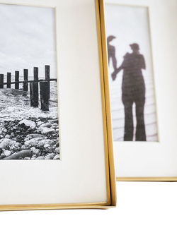 Pottery Barn Stowe Metal Photo Frame & Mount, Brass - view 2, Brass