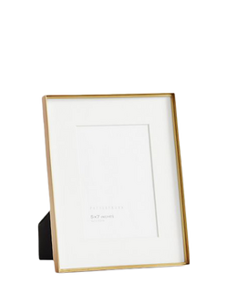 Pottery Barn Stowe Metal Photo Frame & Mount, Brass, Brass