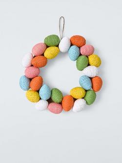 John Lewis Paper Rope Egg Wreath, Dia.35cm, Multi