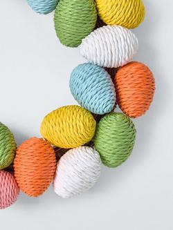 John Lewis Paper Rope Egg Wreath, Dia.35cm - view 2, Multi