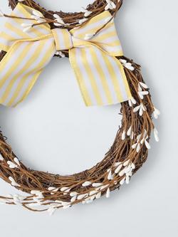 John Lewis Easter Bunny Shaped Rattan Wreath, H50cm - view 2, Brown