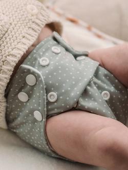 Modern Cloth Nappies Reusable Nappy, Sage Spot, Newborn - view 2, Sage Spot