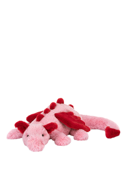Jellycat Heart Dragon Soft Toy, Pink/Red, Pink/Red