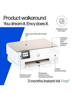 HP ENVY Photo 7230 All-in-One Wireless Printer, HP Instant Ink Compatible, White - view 2, White