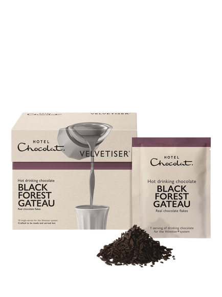 Hotel Chocolat Black Forest Gateau Hot Chocolate Sachets, 310g, Multi