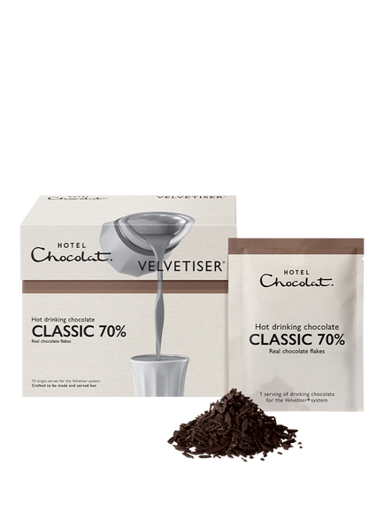Hotel Chocolat Classic 70% Hot Chocolate Sachets, 310g, Multi