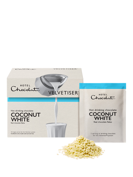 Hotel Chocolat Coconut-White Hot Chocolate Sachets, 310g, Multi