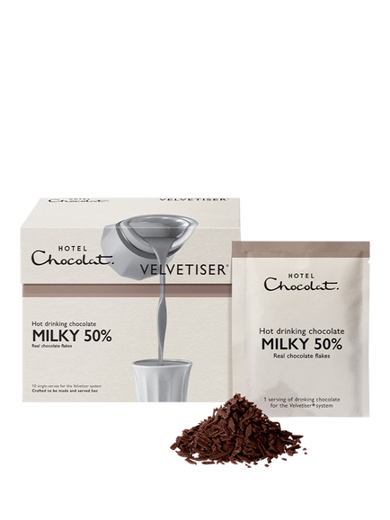 Hotel Chocolat Milky 50% Hot Chocolate Sachets, 310g, Multi
