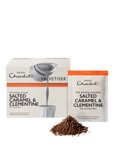 Hotel Chocolat Salted Caramel & Clementine Hot Chocolate Sachets, 310g, Multi