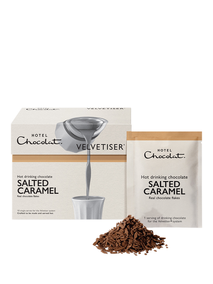 Hotel Chocolat Salted Caramel 50% Hot Chocolate Sachets, 310g, Multi