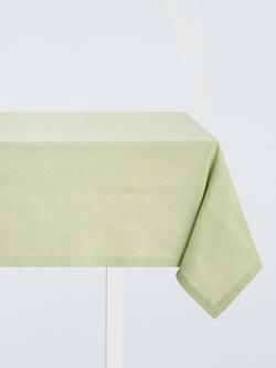 John Lewis Cotton Linen Blend Rectangular Tablecloth, 250 x 160cm, Pistachio, Pistachio