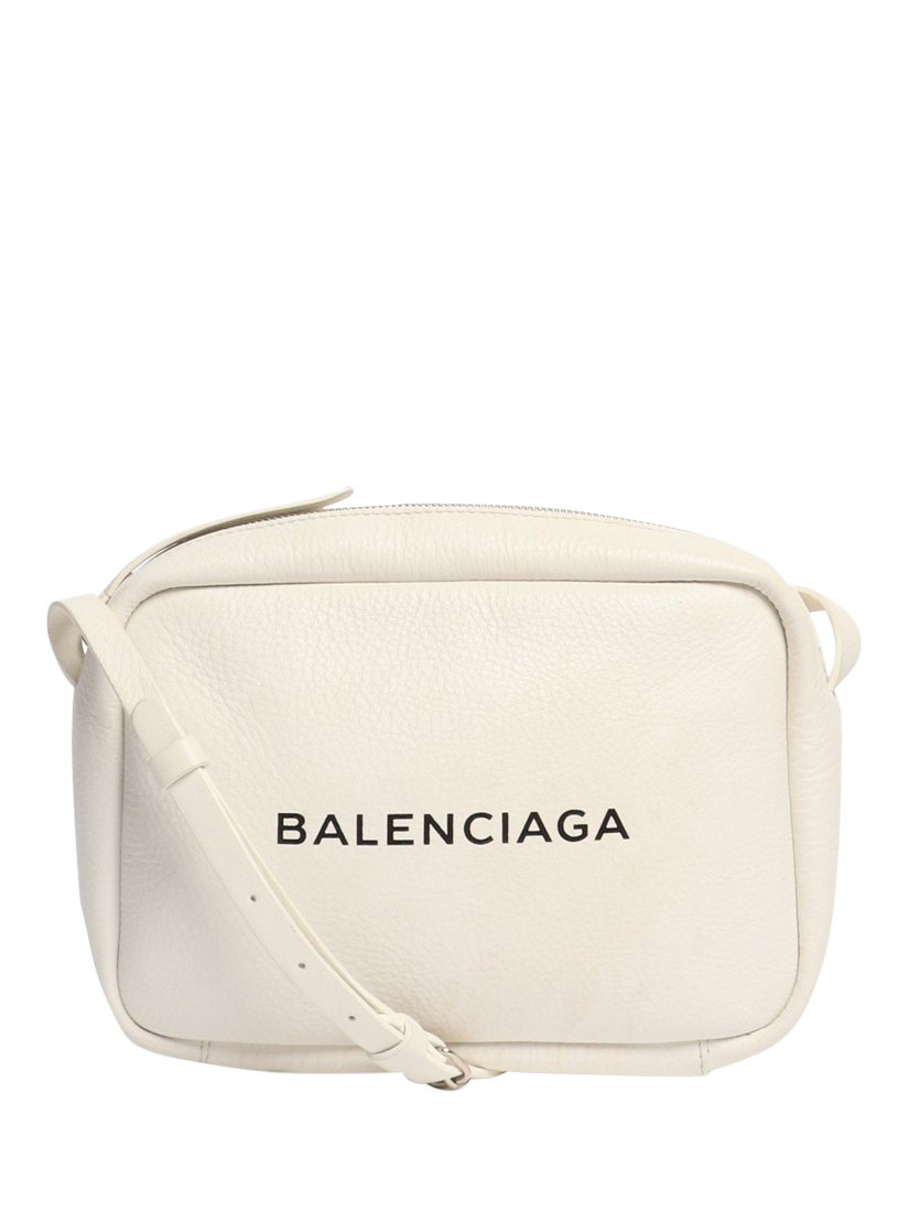 Pre-loved Balenciaga Leather Silver Hardware Crossbody Bag, White
