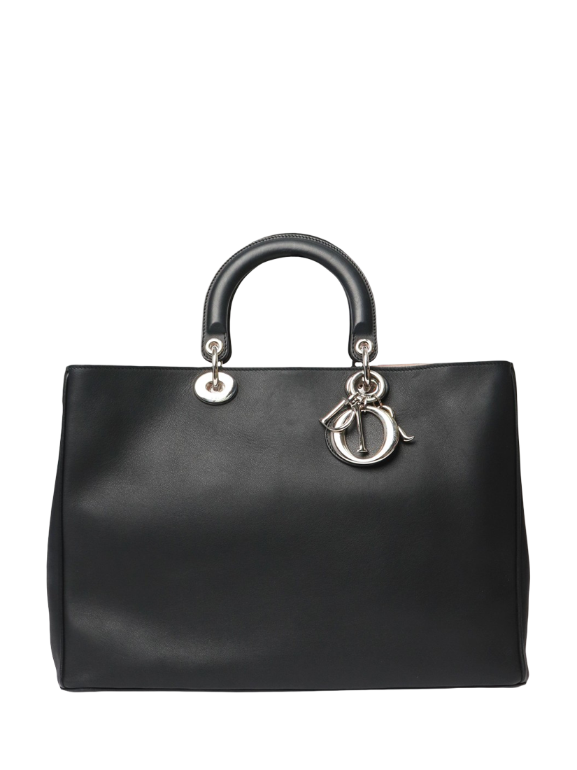 Pre-loved Christian Dior 2012 Diorissimo Leather Top Handle Bag, Black