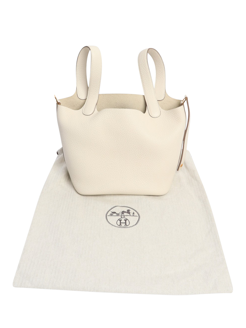 Product image 2 of 3, which shows Pre-loved Hermès 2022 Picotin 18 Bag, Cream