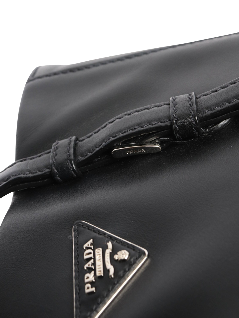 Product image 6 of 7, which shows Pre-loved Prada Leather Silver Hardware Tote Bag, Black