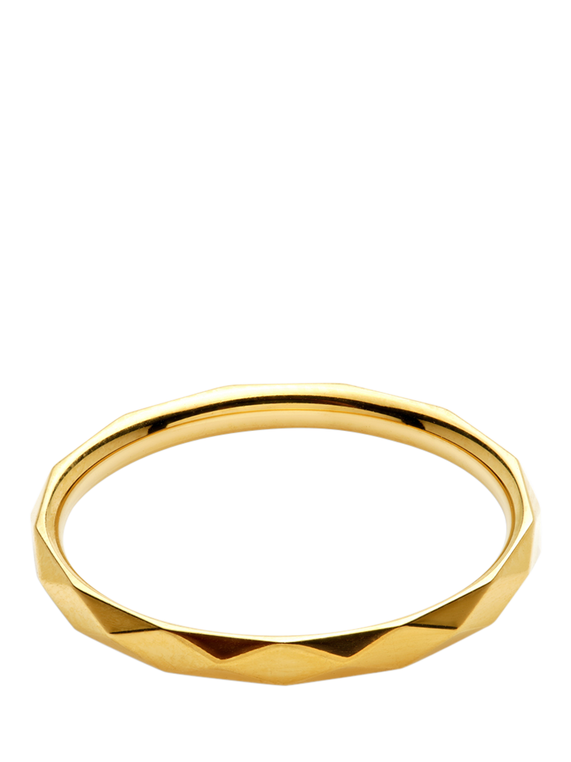Product image 1 of 1, which shows Tish Lyon Faceted Stacking Ring, Gold, L