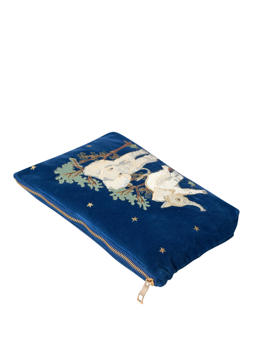 Product image 2 of 5, which shows Elizabeth Scarlett Baby Elephant Pouch, Navy