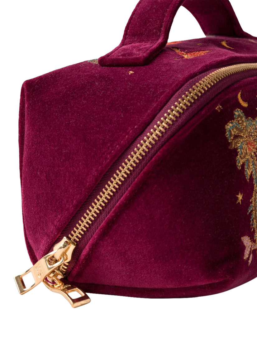 Product image 2 of 4, which shows Elizabeth Scarlett Enchanted Elephant Flat Lay Makeup Bag, Ruby