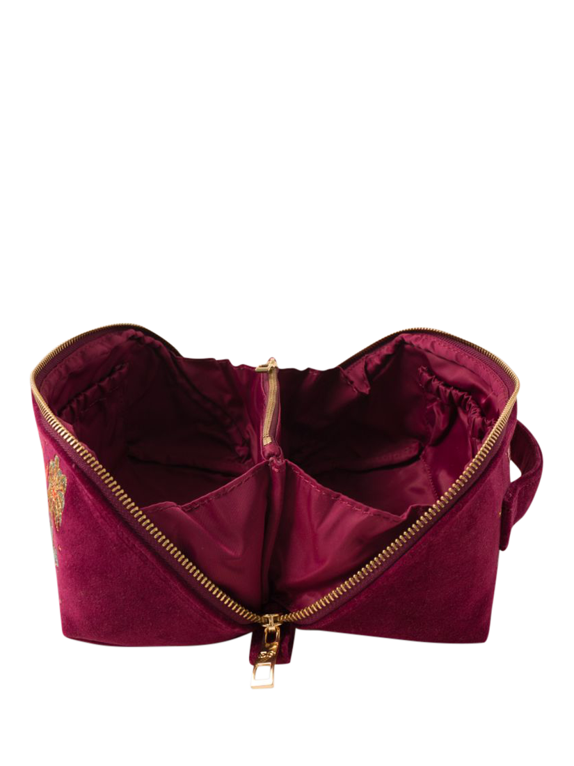 Product image 3 of 4, which shows Elizabeth Scarlett Enchanted Elephant Flat Lay Makeup Bag, Ruby