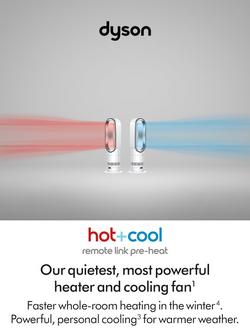 Dyson Hot+Cool HF1 Remote Link Pre-heat Heater & Cooling Fan, White/White - view 2, White/White