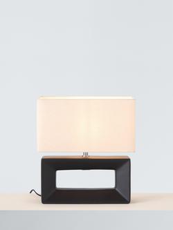 Amani Short Block Table Lamp, Black, Black