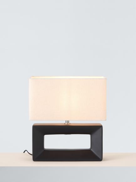Amani Short Block Table Lamp, Black, Black