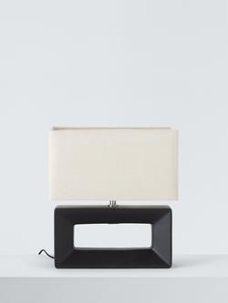 Amani Short Block Table Lamp, Black - view 2, Black