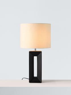 Amani Tall Block Table Lamp, Black, Black