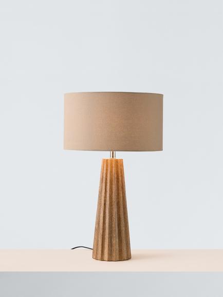 John Lewis Vallei Cone Table Lamp, Mangowood, Mangowood