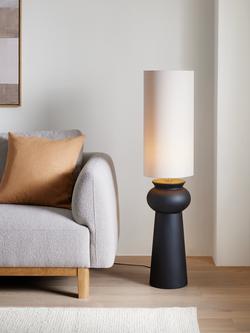 John Lewis Adila Ceramic Floor Lamp, Black - view 2, Black