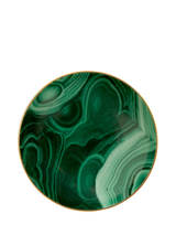 L'OBJET Malachite Porcelain Small Dish, 13cm, Green/Gold