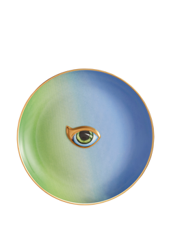 L'OBJET Lito Porcelain Plate, 13cm, Green/Blue, Green/Blue