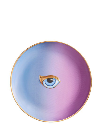 L'OBJET Lito Porcelain Plate, 13cm, Blue/Pink, Blue/Pink