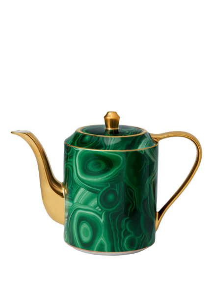 L'OBJET Malachite Porcelain Teapot, 1.1L, Green/Gold, Green