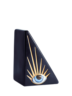 L'OBJET Lito Porcelain Bookend, Blue/Black, Blue / Black